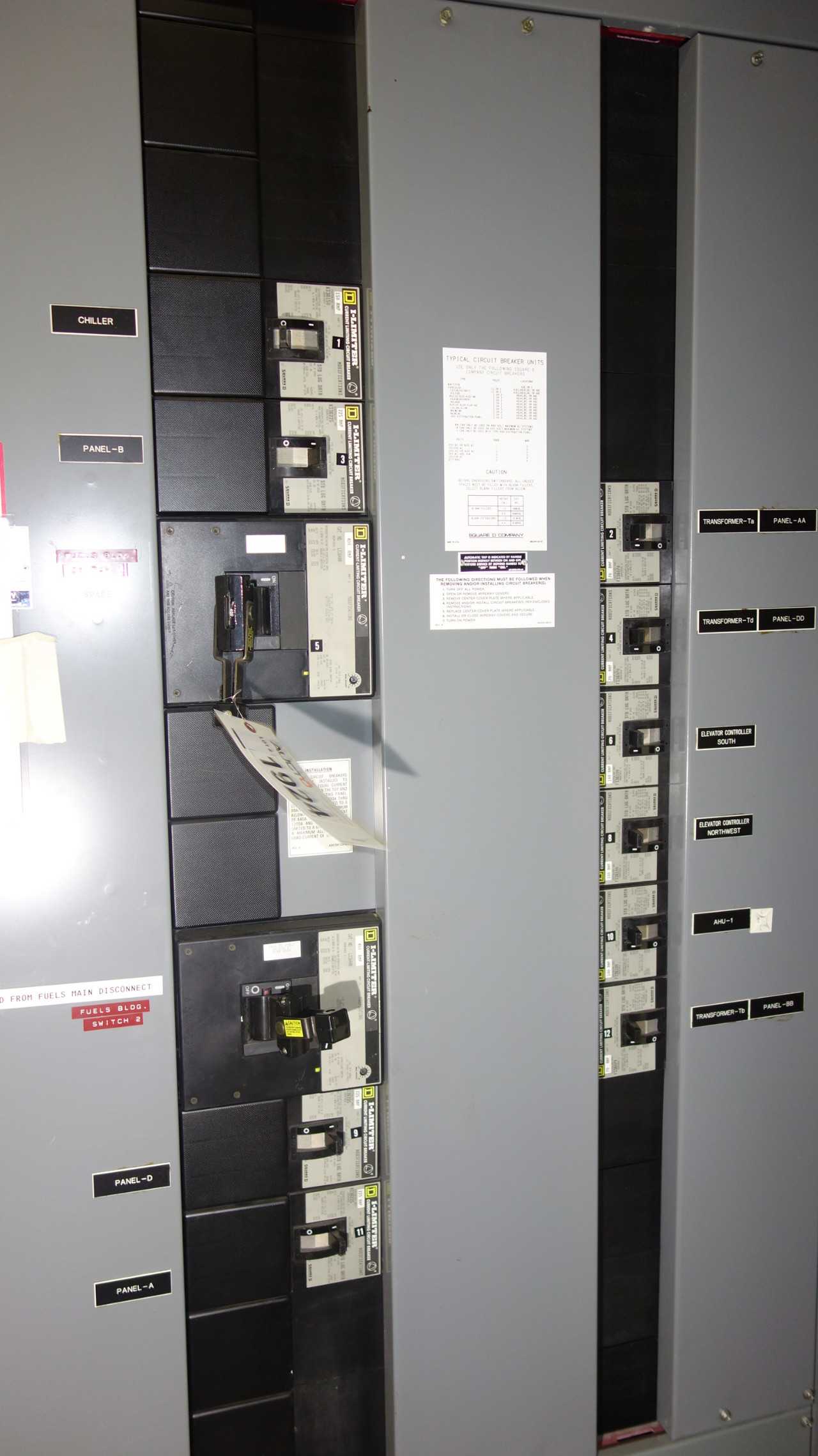 2X VERTICAL SECTIONS OF SQUARE D I-LIMITER BREAKERS - SWITCHGEAR