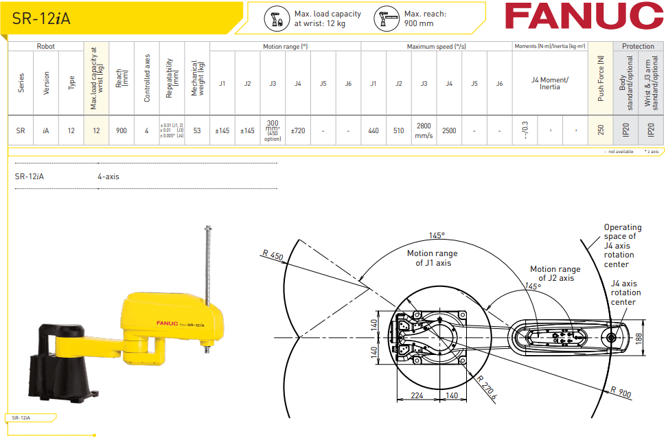 FANUC SR-12IA SCARA ROBOT & CONTROLLER ASSEMBLY - ARTICULATED ROBOTS