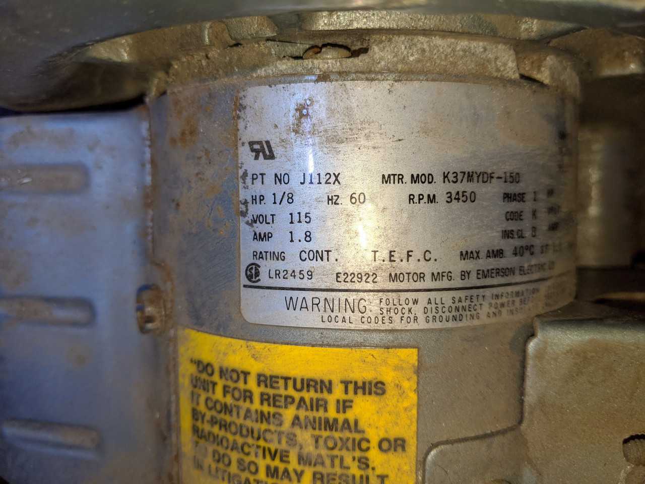 LOT OF 2 ASSORTED BLOWER & MOTOR, GE 5HP, J112X - ELECTRIC MOTORS