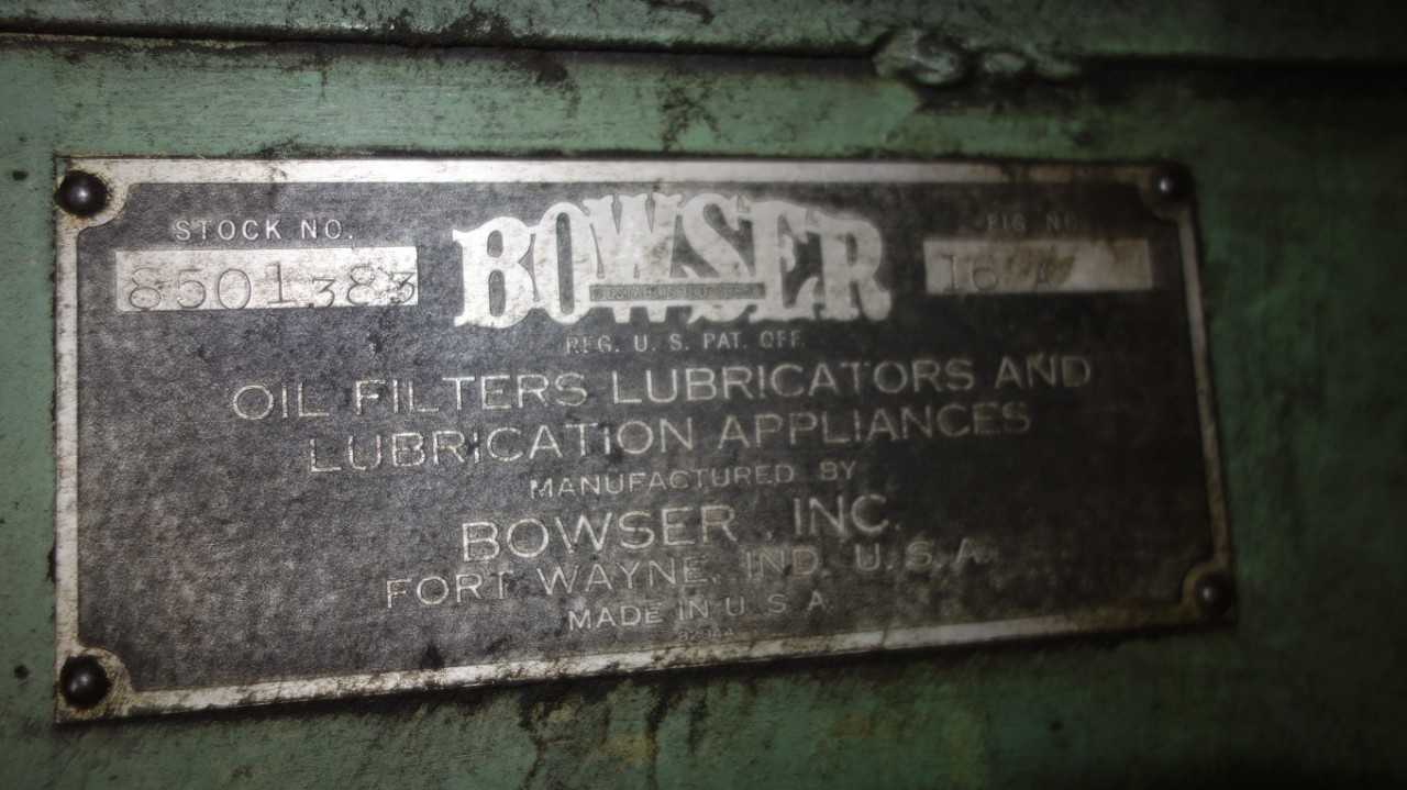 BOWSER 16-A GAS TURBINE OIL CONDITIONER FILTER LUBRICATOR 5000GAL STORAGE TANK - PROCESS EQUIPMENT