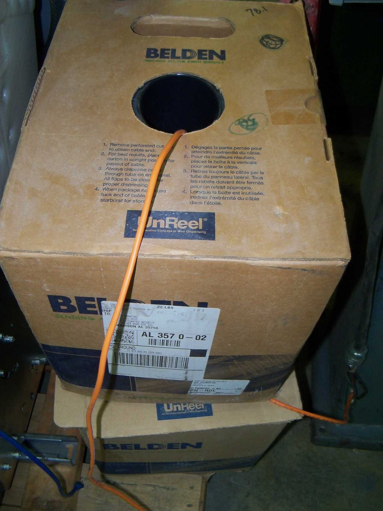 Belden Wire UnReel Lot of 2 - ELECTRICAL COMPONENTS