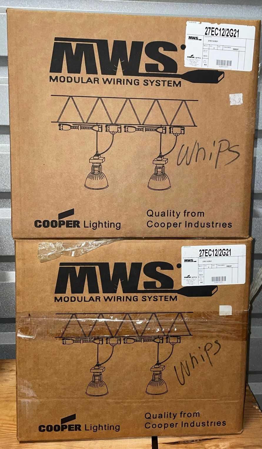 New - Lot of 8 - Cooper Lighting 27EC12/2G21 MWS Extender Cable 277V 21 ft. - ELECTRICAL PARTS