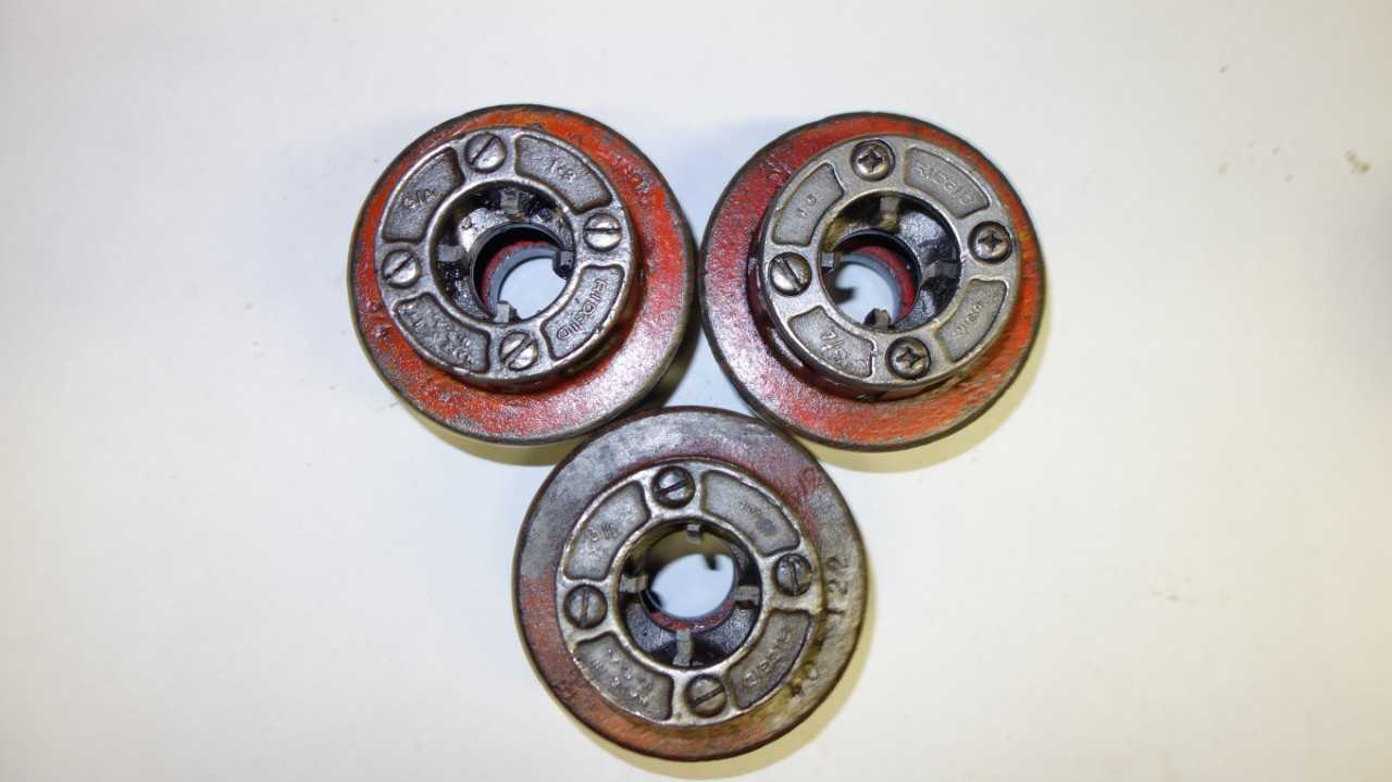 LOT OF 3 RIDGID 3/4 IN DIE HEADS - ELECTRIC POWER TOOLS