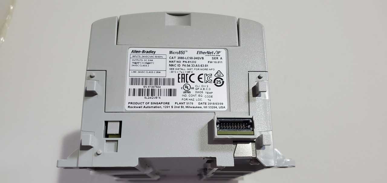 Allen Bradley Micro 850  2080-LC50-24QVB PLC - AUTOMATION & CONTROLS