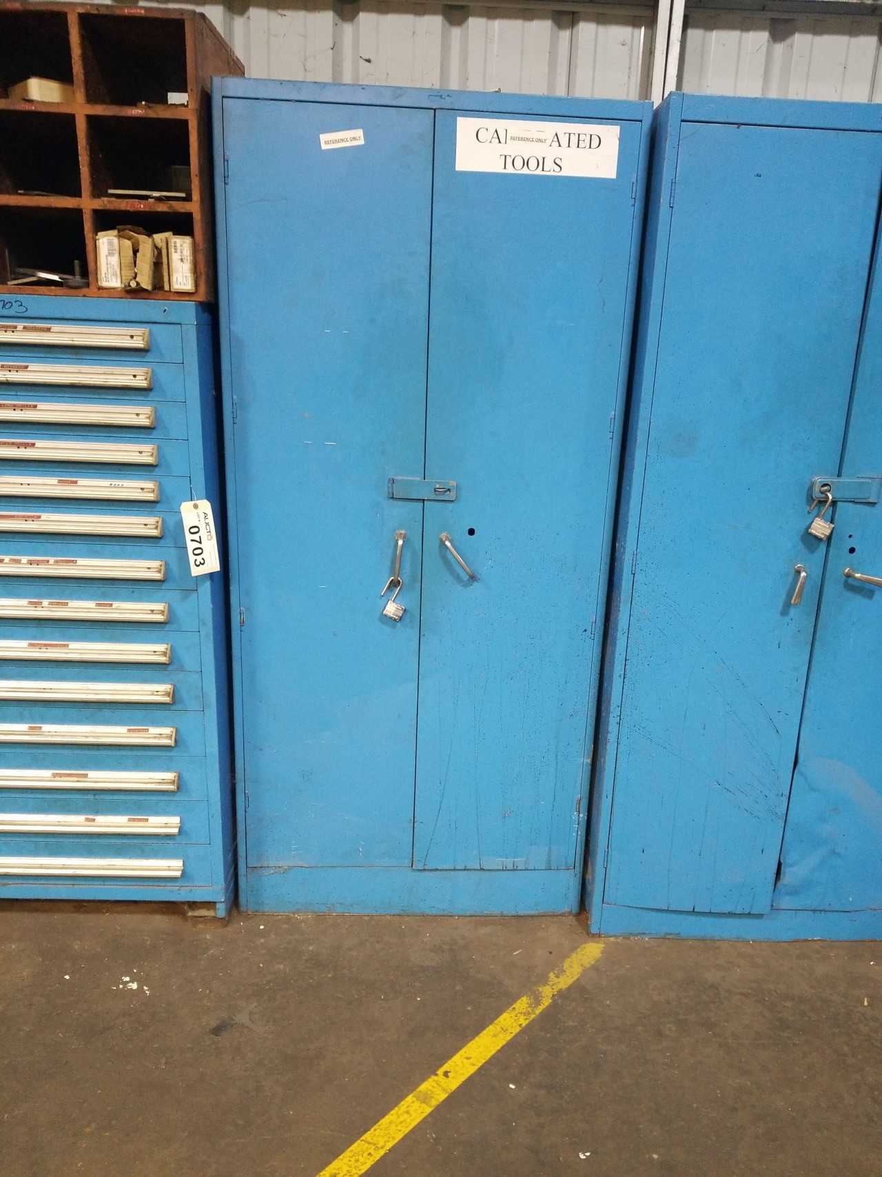 BLUE STORAGE CABINET WITH MEASURING TOOLS - MISCELLANEOUS