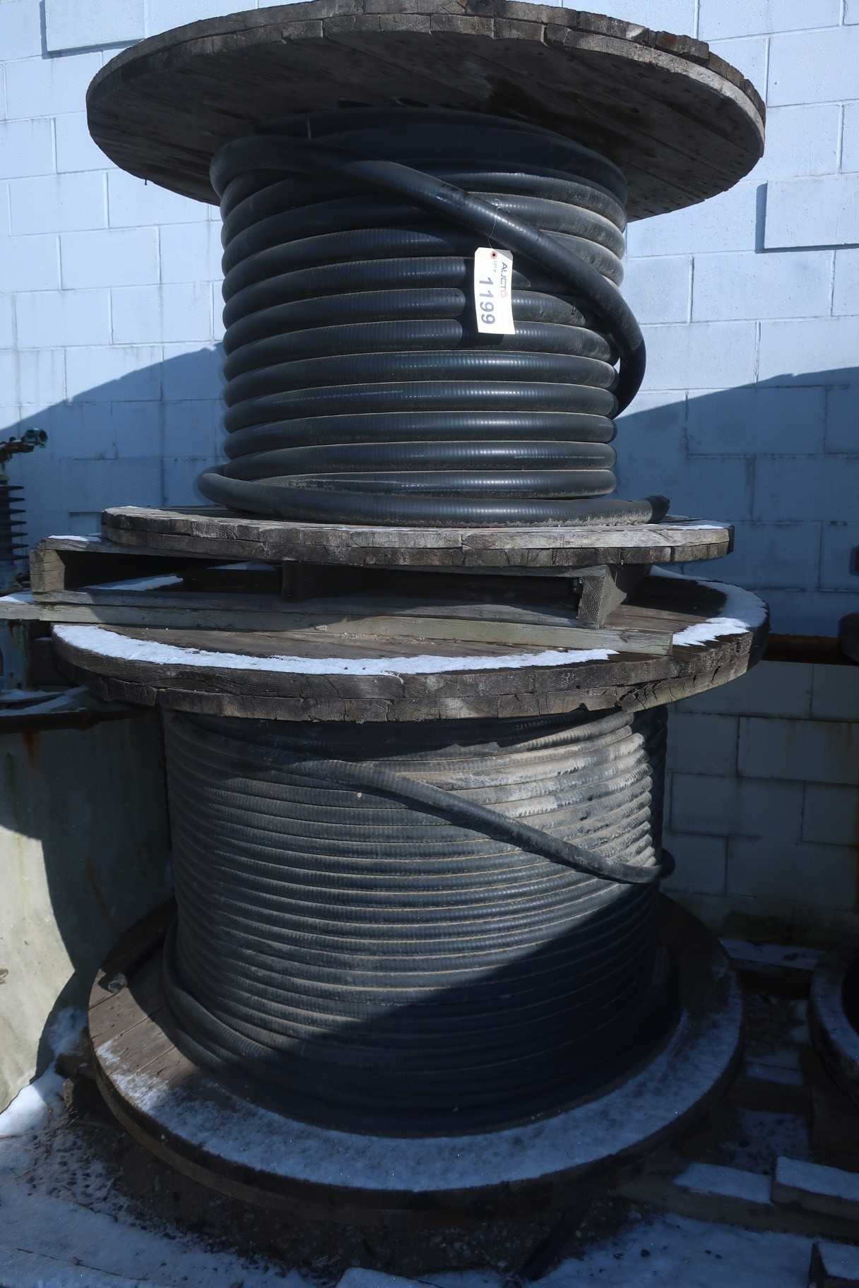 2 SPOOLS OF ASSORTED INSULATED CABLE-WIRE - ELECTRICAL COMPONENTS