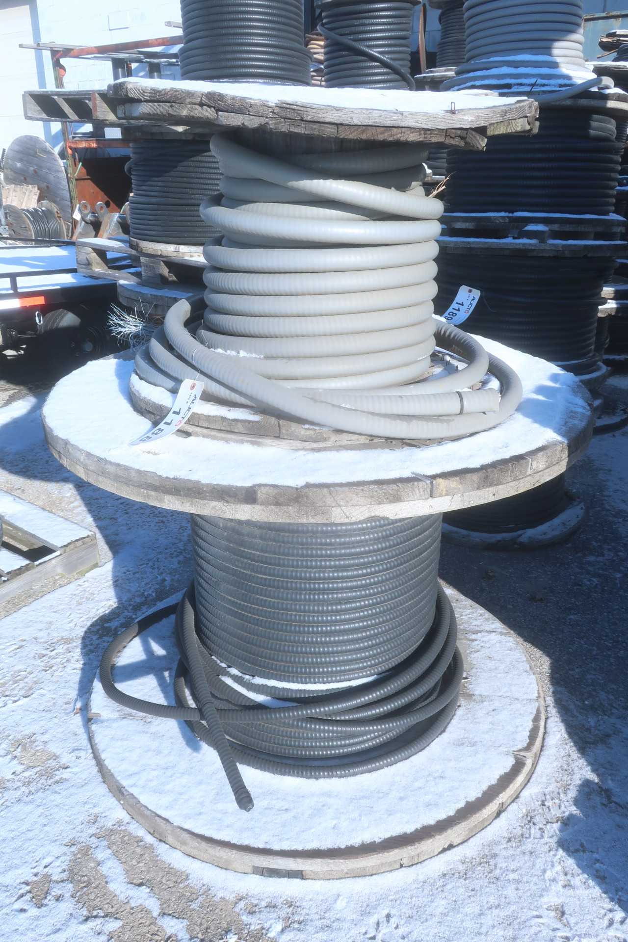 2 SPOOLS OF ASSORTED INSULATED CABLE-WIRE - ELECTRICAL COMPONENTS