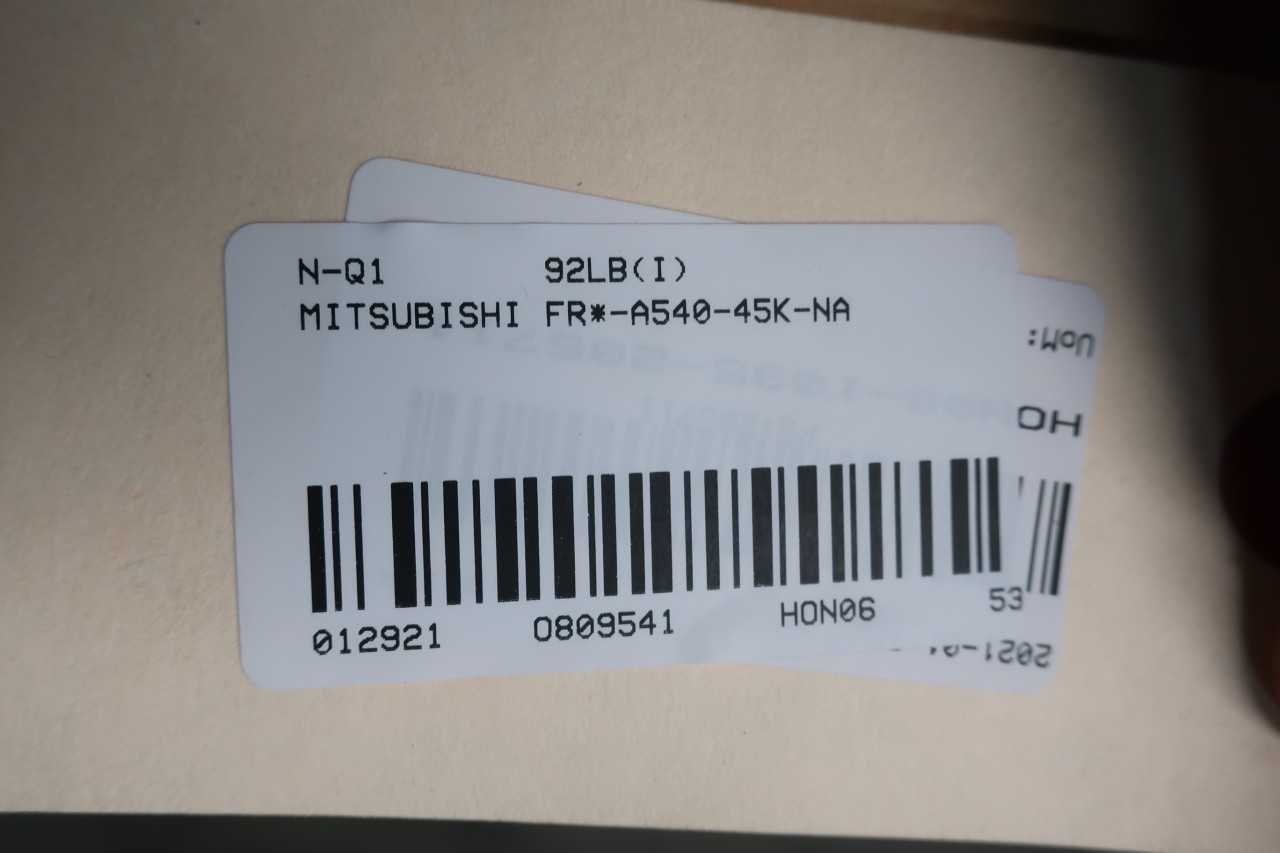 MITSUBISHI FR-A540-45K-NA INVERTER 380-480V-AC 0.2-400HZ 380-480V-AC 60HP - MOTOR DRIVES