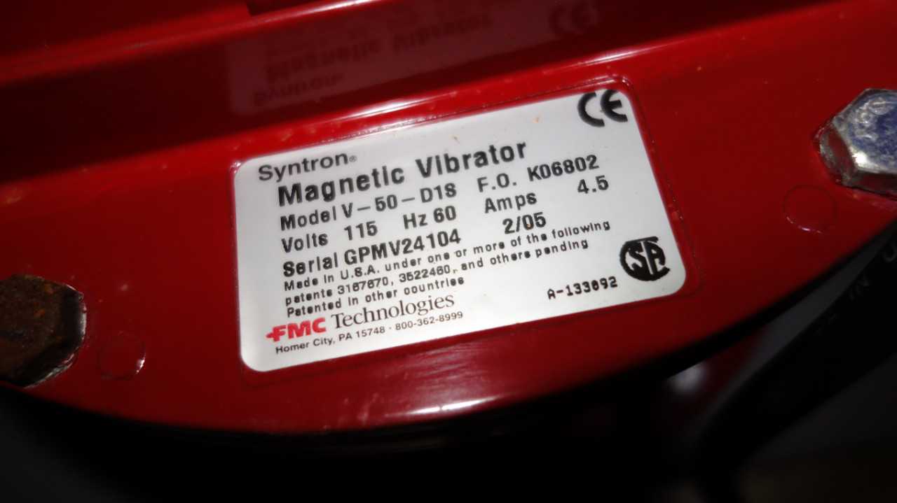 LOT OF 5 FMC SYNTRON V-50-D1S ELECTRIC VIBRATOR 120 - MACHINING ACCESSORIES & TOOLING