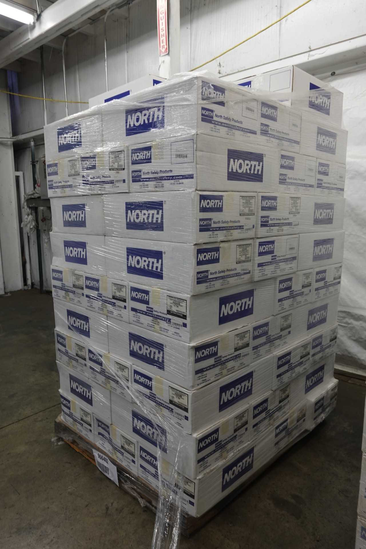 PALLET OF NORTH 4200M FACE RESPIRATOR, BOXES OF 10 - LIGHTING