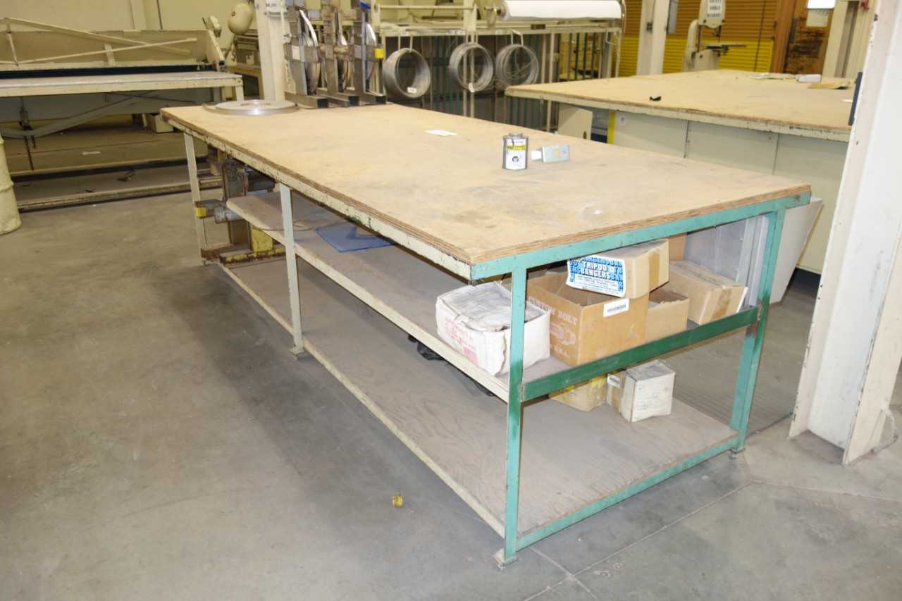 Work Table with Wooden Surface and Contents 4' x 10' x 3' - PLANT & FACILITY