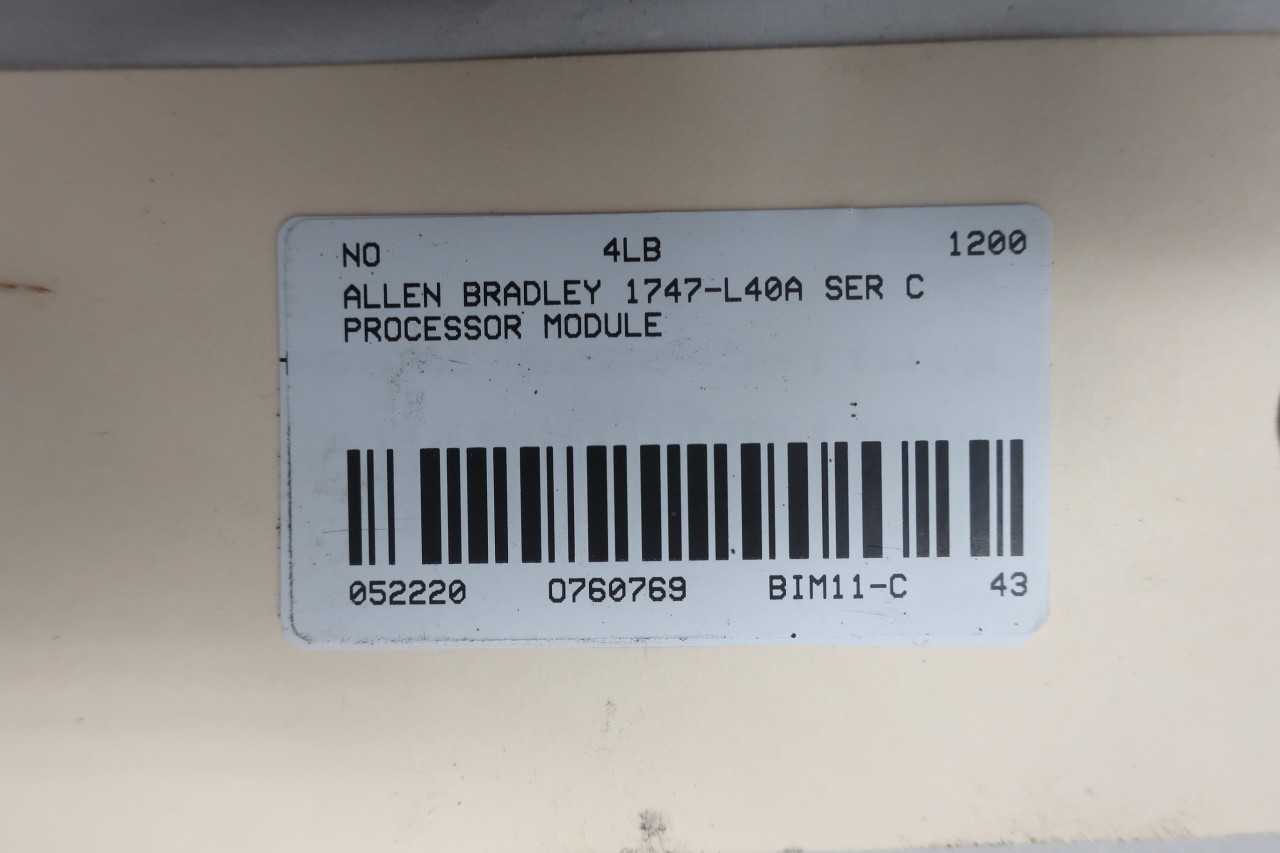 ALLEN BRADLEY 1747-L40A PROCESSOR MODULE SER C - AUTOMATION & CONTROLS
