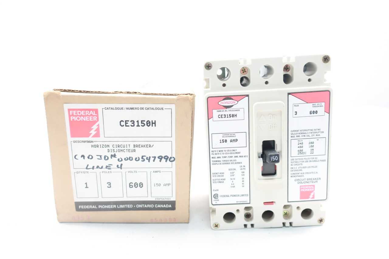 FEDERAL PIONEER CE3150H HORIZON 3P 150A AMP 600V-AC MOLDED CASE CIRCUIT BREAKER - CIRCUIT BREAKERS