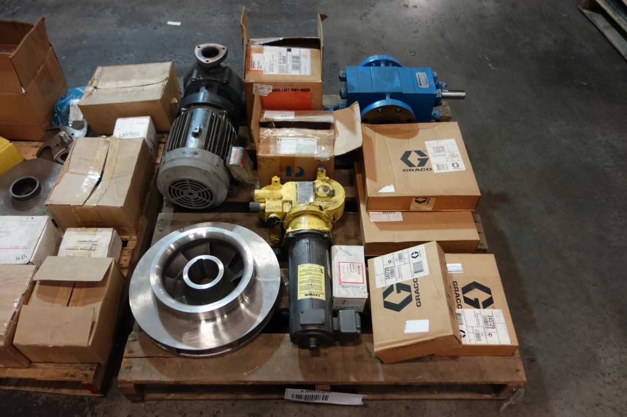 2 PALLETS OF ASSORTED PUMPS, REPLACEMENT PARTS, CENTRIFUGAL PUMP, IMPELLERS - CENTRIFUGAL PUMP