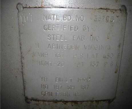 Steel Fab Inc. Air Tank - PROCESS EQUIPMENT