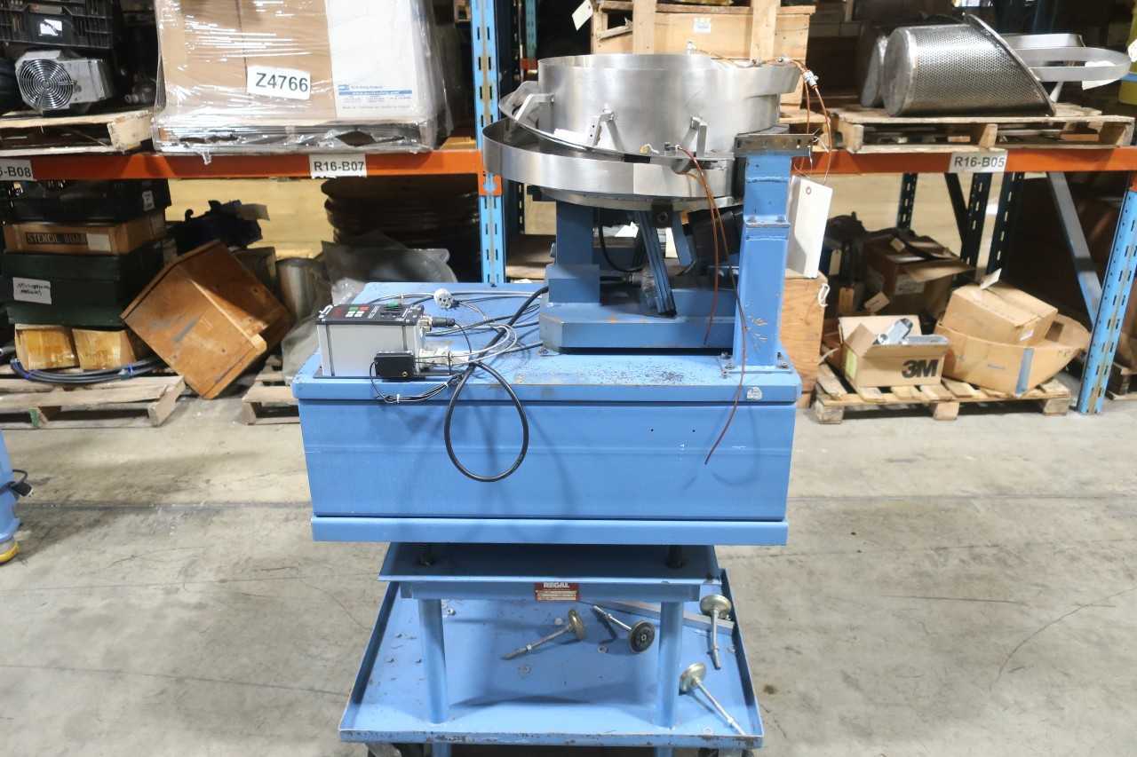 STAINLEESS VIBRATION BOWL FEEDER STATION W/ REGAL ER72000 2000LBS BASE - PROCESS EQUIPMENT