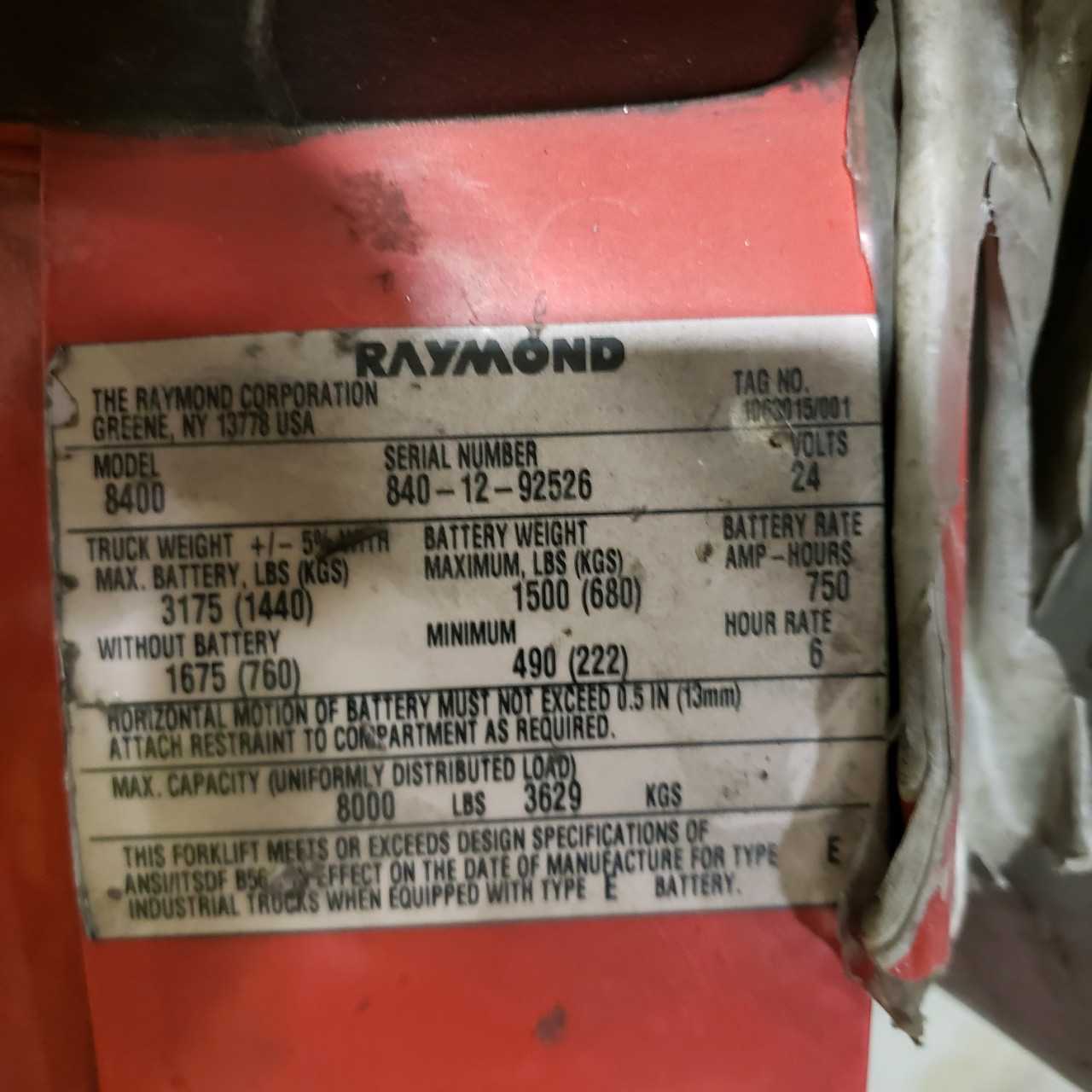 2012 Raymond 8400 double rider pallet jack Lakeland FL - MANUAL PALLET JACKS