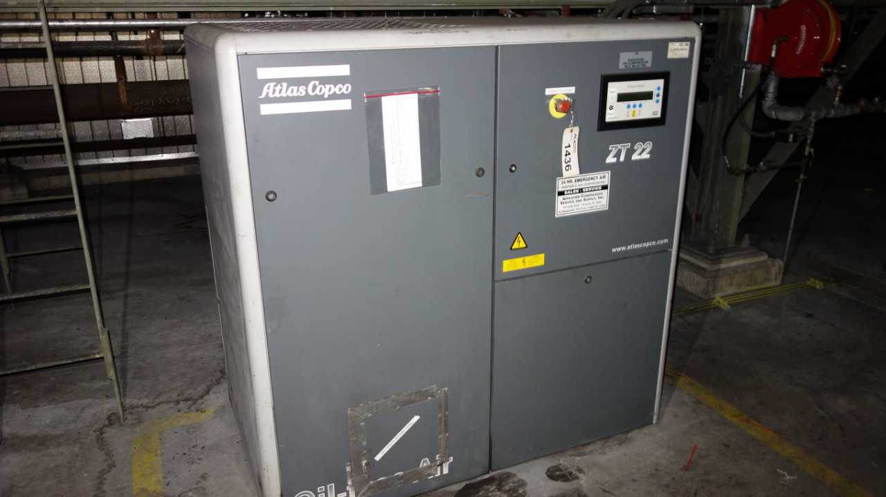 ATLAS COPCO ZT22 AIR COMPRESSOR 30HP APPROX 78K HRS - AIR COMPRESSORS