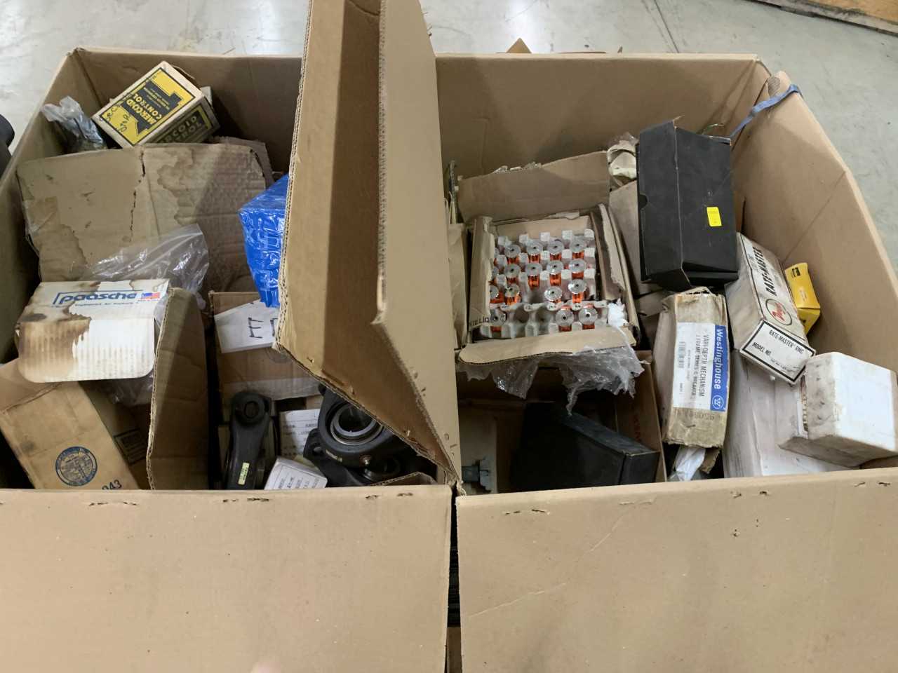 CRATE OF ELECTRICAL AUTOMATION PARTS RETURNS AND NON-WORKING ITEMS. - MISCELLANEOUS