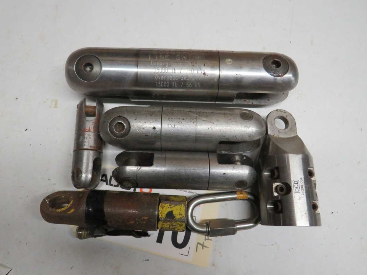 LOT OF 7 ASSORTED LINE SWIVELS - TALLMAN 00505-040 28-40, GREENLEE 89107, DCD 24300-004 - ELECTRIC POWER TOOLS