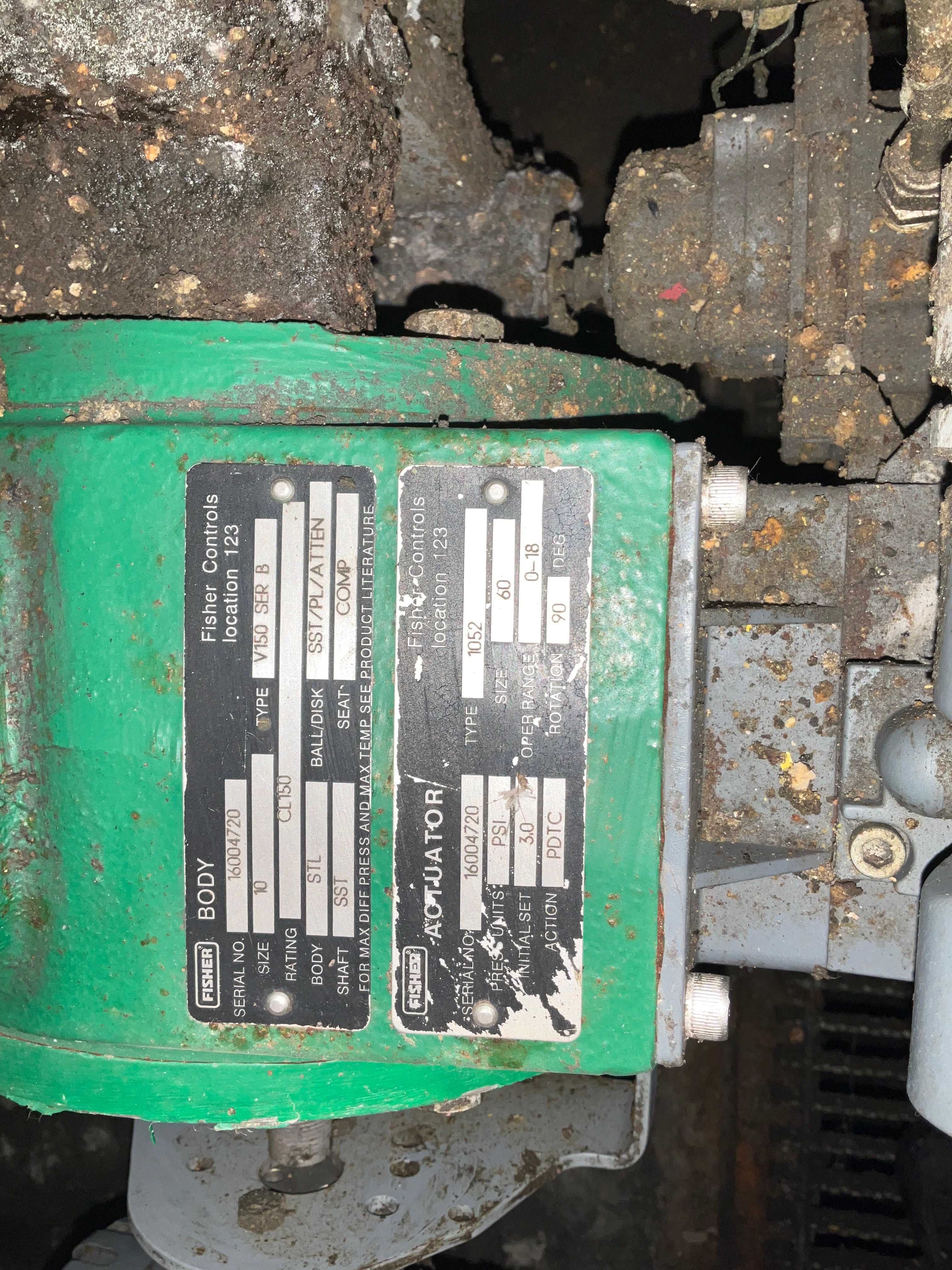 QTY 3 - FISHER V150 CONTROL VALVES - CONTROL VALVE