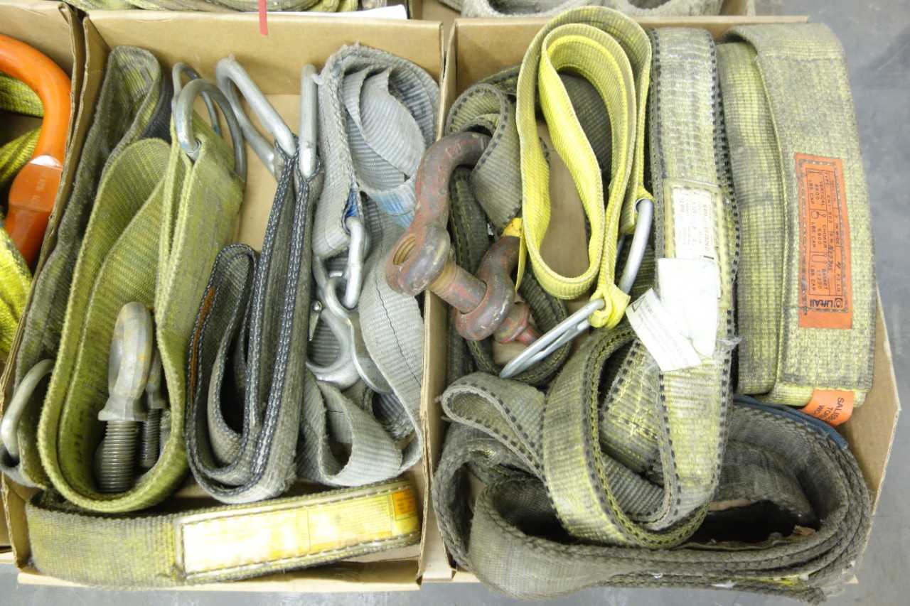 PALLET OF ASSORTED HOISTING STRAPS - LIFTING EQUIPMENT