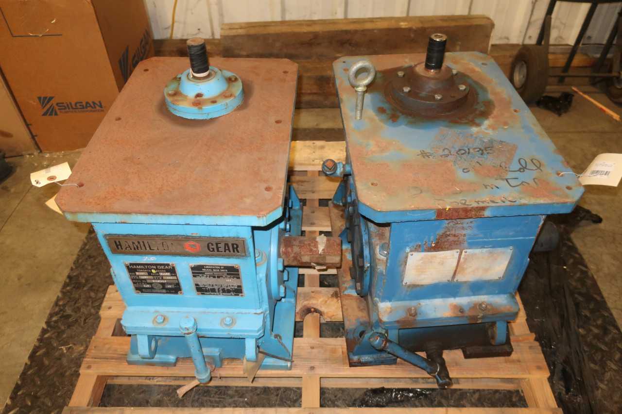 LOT OF 2 HAMILTON 342SR TOP MOUNT WORM GEAR REDUCER - GEAR REDUCERS