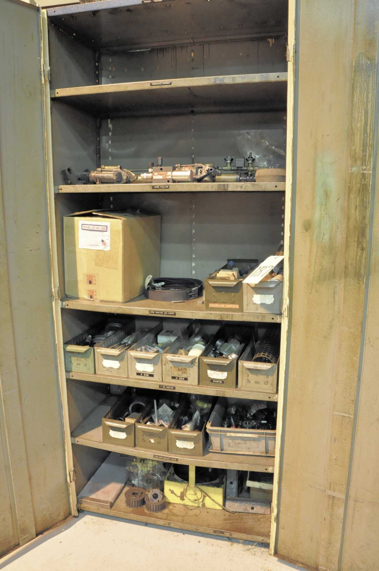 2-Door Supply Cabinet with Misc. Machine Attachment Contents - ELECTRIC POWER TOOLS