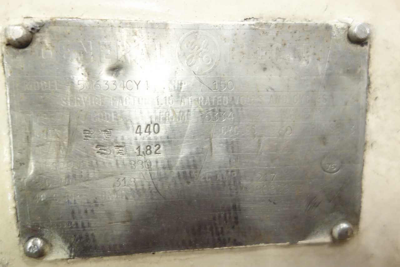 GENERAL ELECTRIC, 5M6334CY4, 150 HP, 220/440 V, 3 PH INDUCTION MOTOR - ELECTRIC MOTORS
