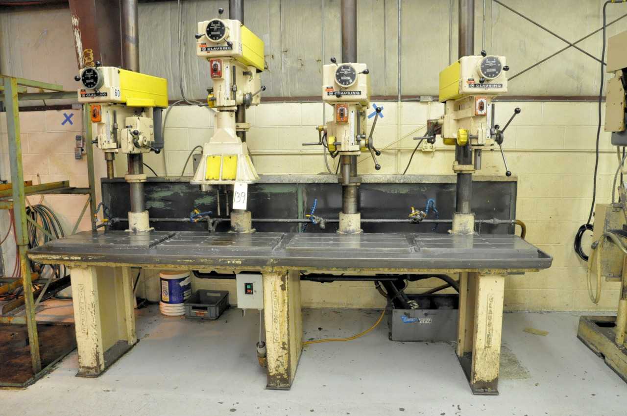 CLAUSING 900-1,800 RPM 20" Model 22V-1, 4-Head Production Drill - UPRIGHT DRILL PRESSES