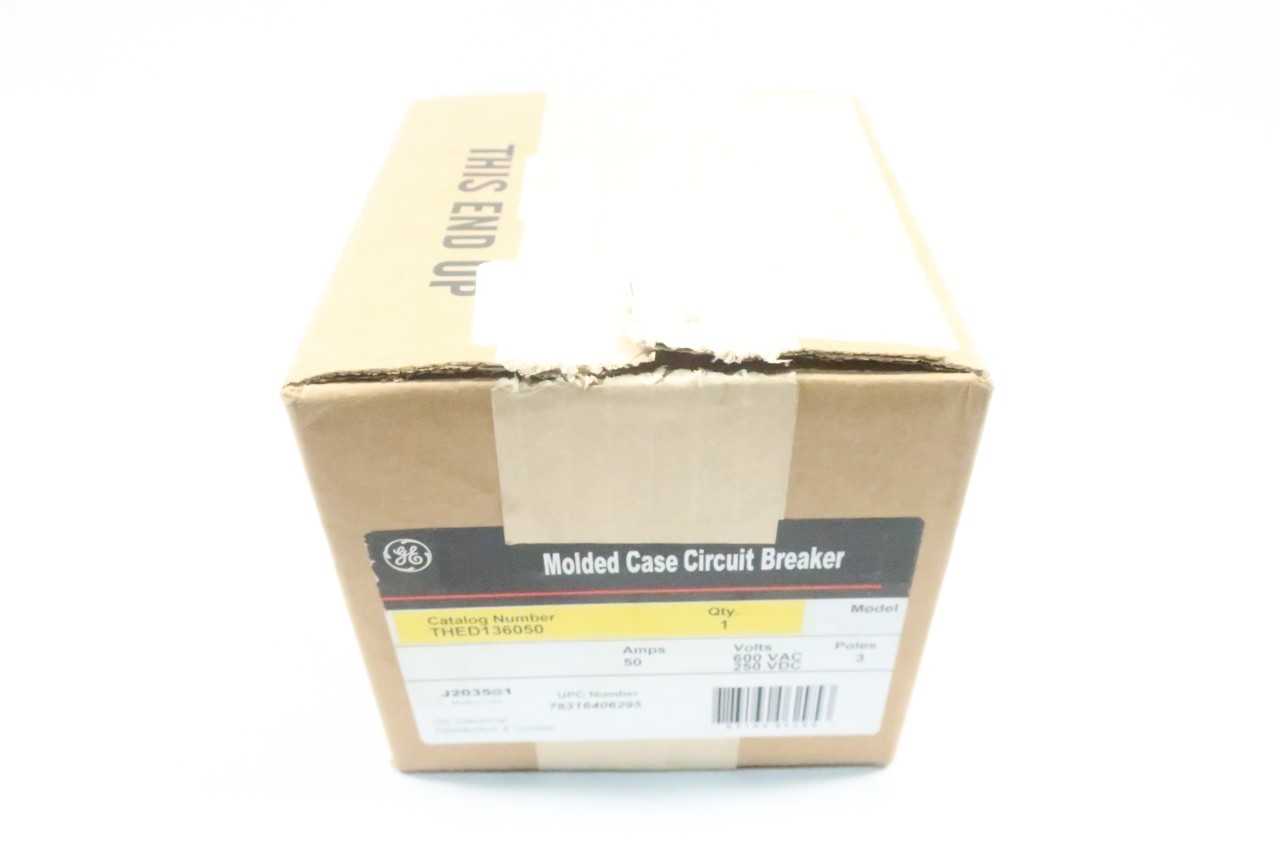 GENERAL ELECTRIC GE THED136050 3P 50A AMP 600V-AC MOLDED CASE CIRCUIT BREAKER - CIRCUIT BREAKERS