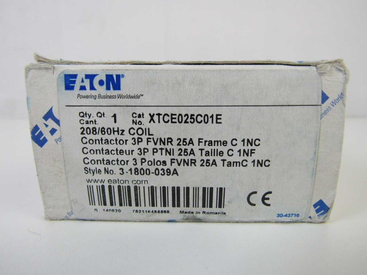 Quantity of 1x XTCE025C01E Contactors - CONTACTORS