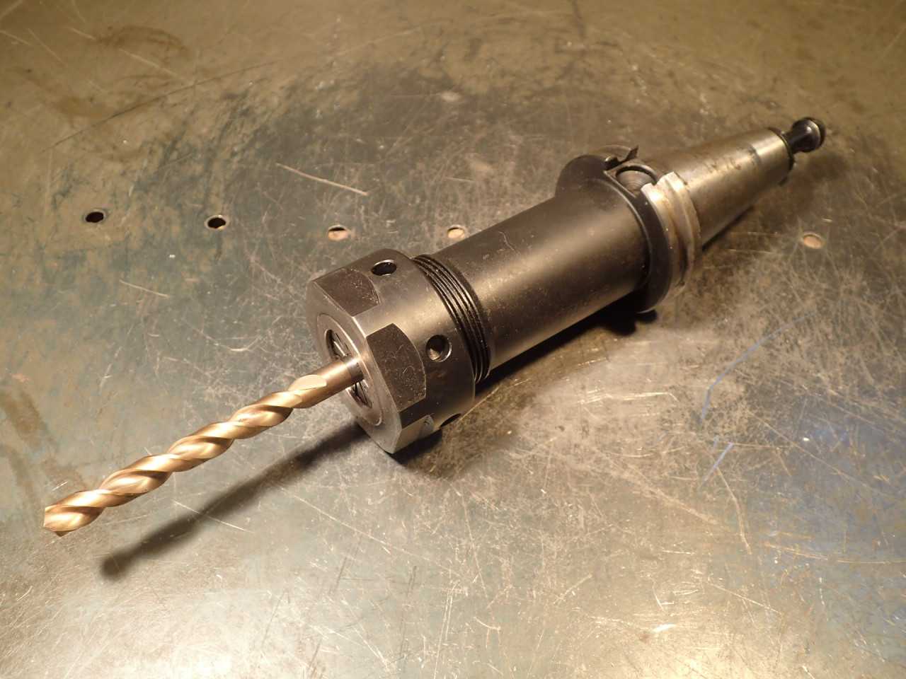 Parlec C40-10SC5 TG-100 Collet Chuck: 5" Extension, CAT-40 V-Flange Taper Shank - MACHINING ACCESSORIES & TOOLING