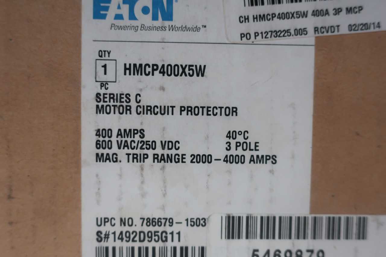 NEW EATON HMCP400X5W 3P 400A 600V CIRCUIT BREAKER - CIRCUIT BREAKERS