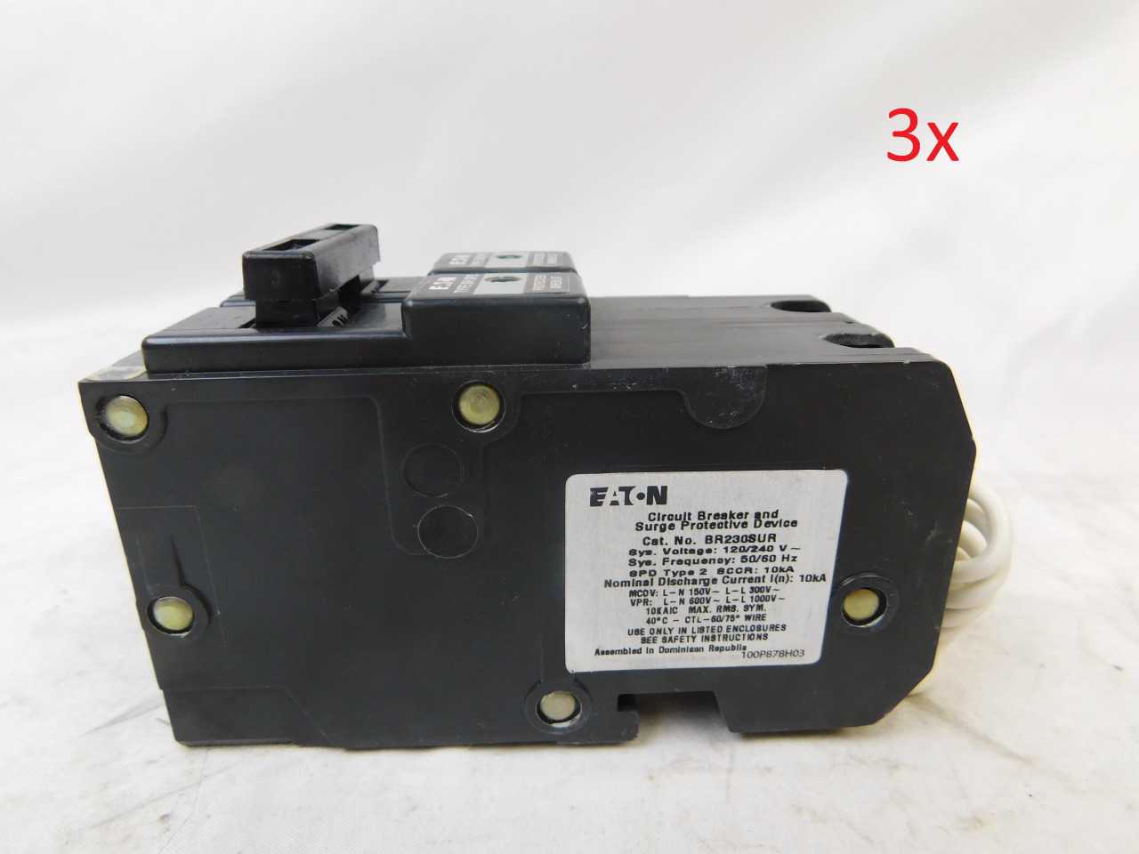 Lot of Quantity 3x BR230SUR Surge Protective Breakers - CIRCUIT BREAKERS