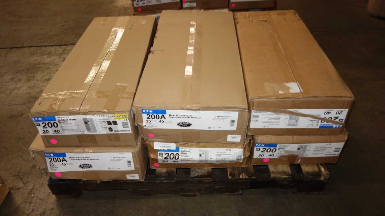 1 PALLET OF EATON MBE2040 200A METER SOCKET BREAKER PANELS - CIRCUIT BREAKERS