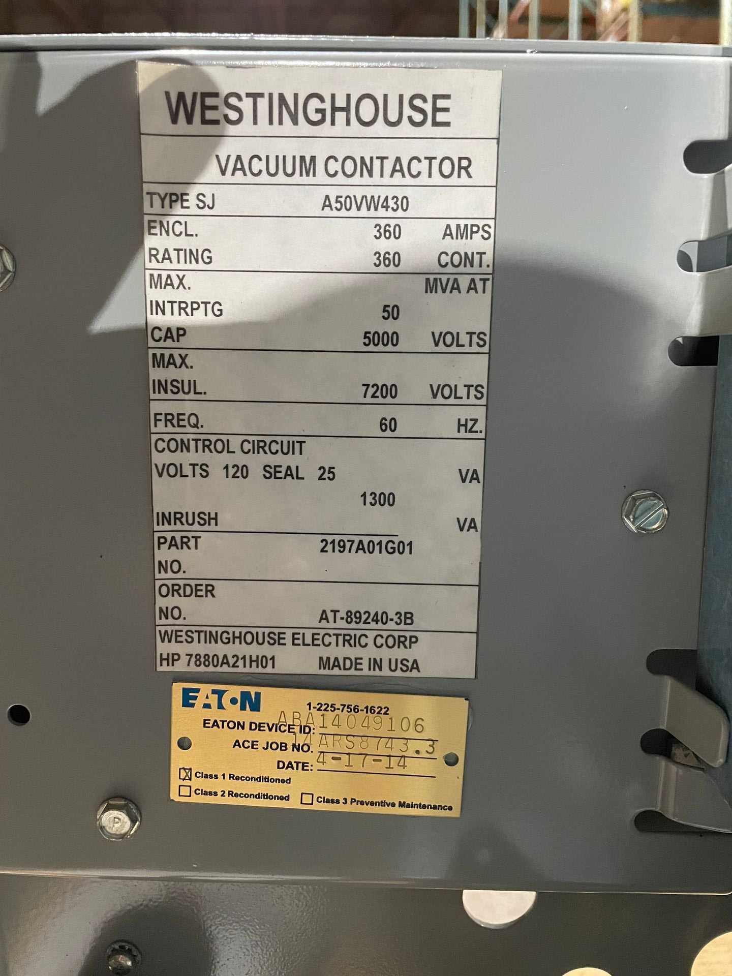 Eaton/Westinghouse 2197A01G01 Circuit Breaker - CIRCUIT BREAKERS