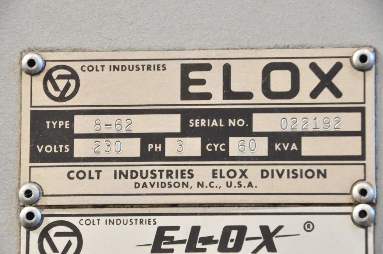 Elox 8-62 EDM - EDM MACHINES