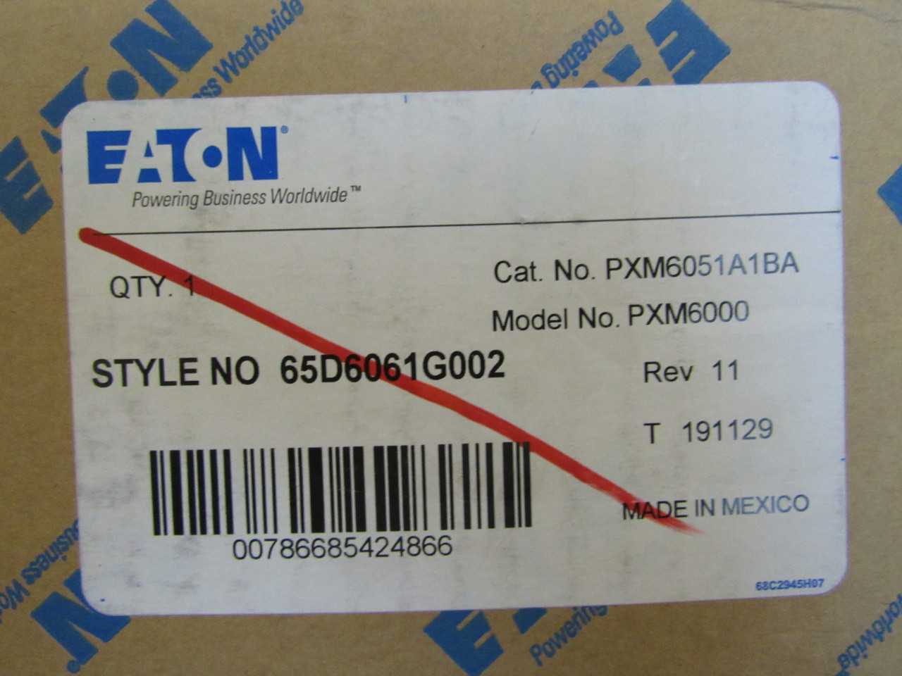 Quantity 1 of Eaton PXM6051A1BA Meter 5A 100-240V - ELECTRICAL COMPONENTS