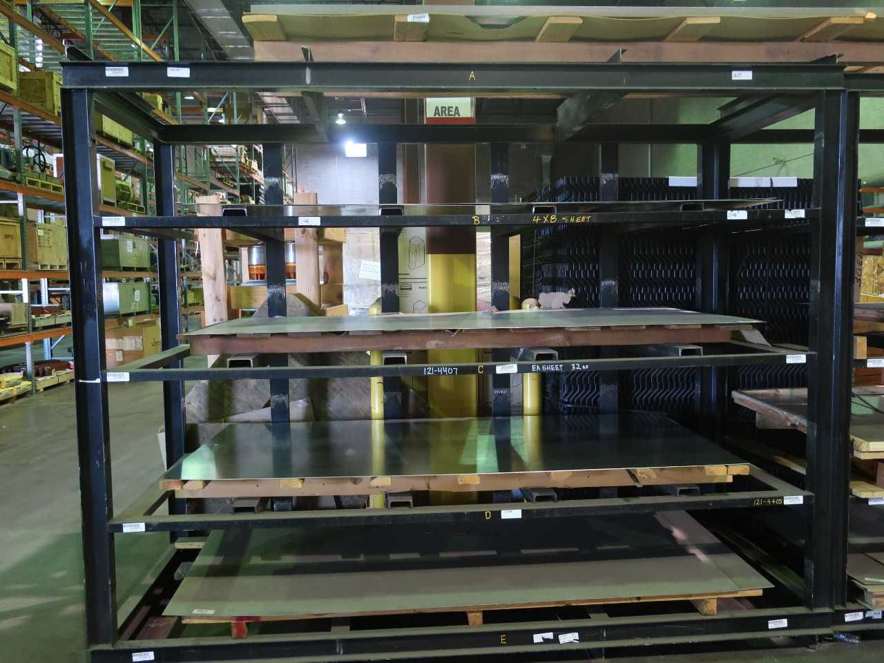 Lot of 2 sections black pallet racking, 8' high 10' wide 4' deep, contents included - PALLET RACKING