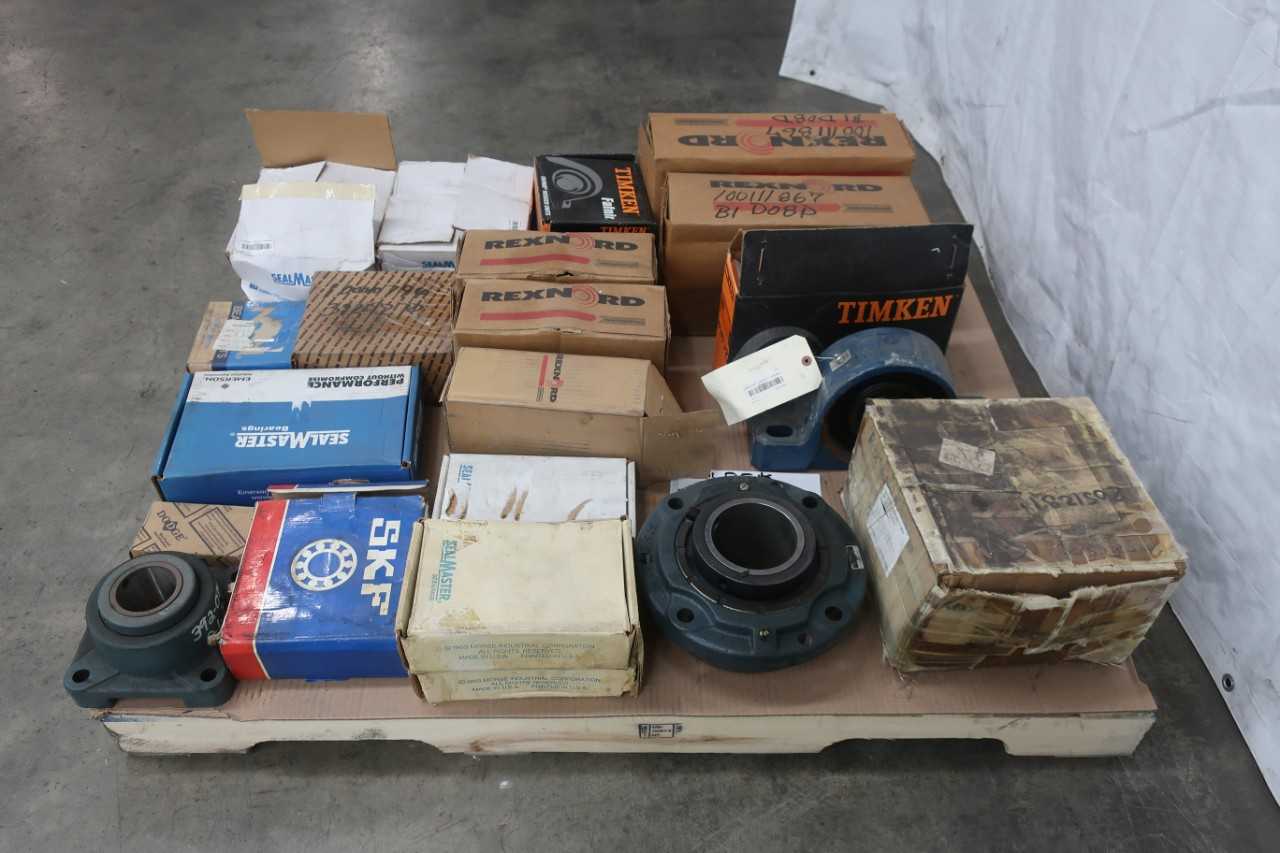 PALLET OF ASSORTED PILLOW BLOCK AND MOUNTED BEARINGS - BEARINGS