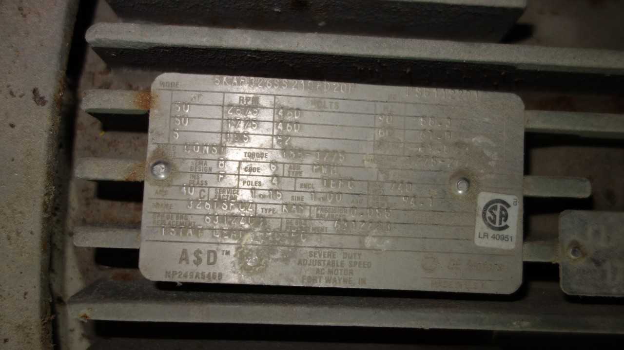 GE 50HP AC MOTOR 460V-AC 2675 RPM 326TSFCZ - ELECTRIC MOTORS