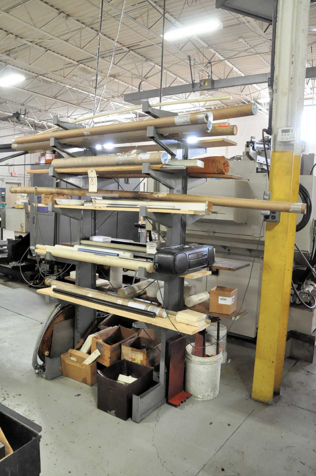 Double Sided Cantilever Rack with Plastics Stock Materials Contents - ELECTRIC POWER TOOLS