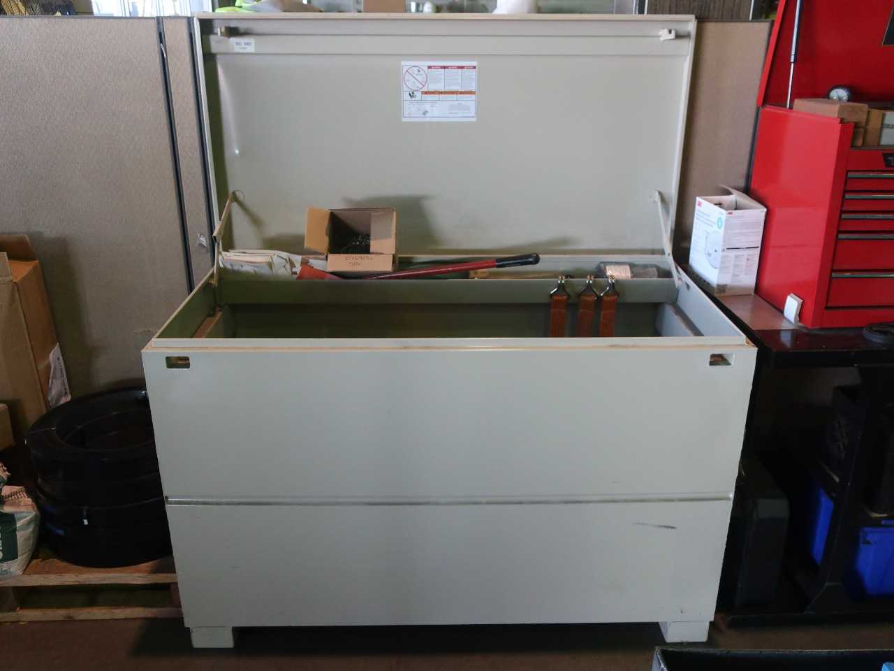 Rolling job box with cleaning supplies - PLANT & FACILITY