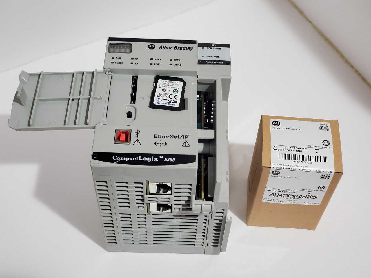 Allen Bradley CompactLogix 5069-L340ERM Plus Brand new 5069-RTB64 Spring - AUTOMATION & CONTROLS