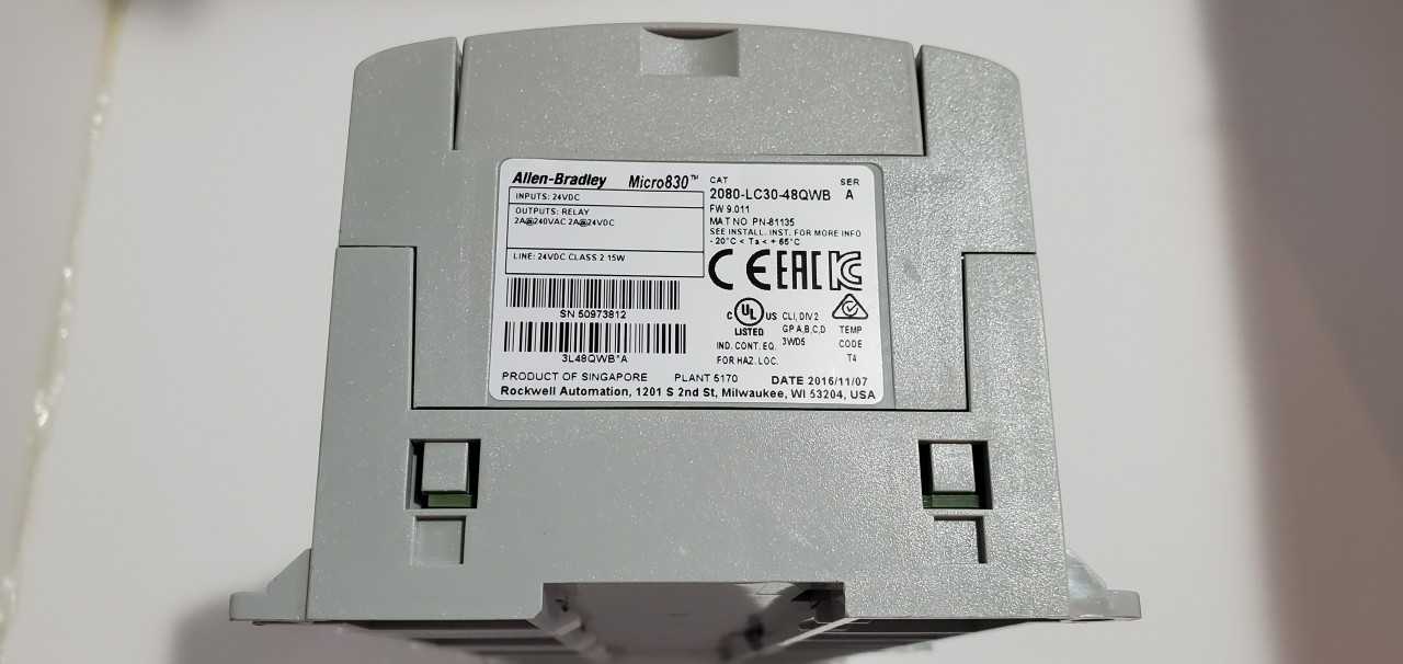 Allen Bradley Micro 830  2080-LC30-48QWB PLC - AUTOMATION & CONTROLS