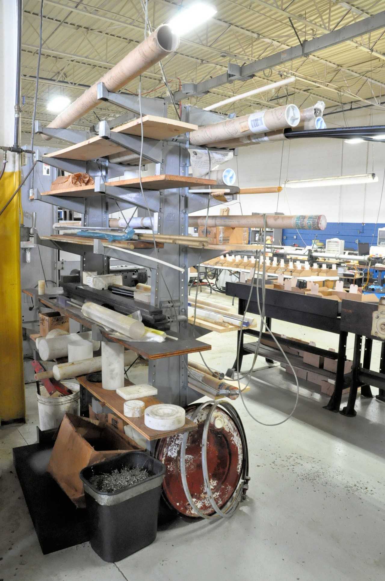 Double Sided Cantilever Rack with Plastics Stock Materials Contents - ELECTRIC POWER TOOLS