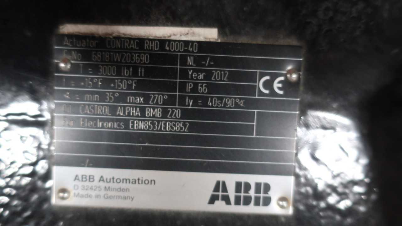 ABB RHD 4000-40 CONTRAC ELECTRIC ROTARY VALVE ACTUATOR - VALVES