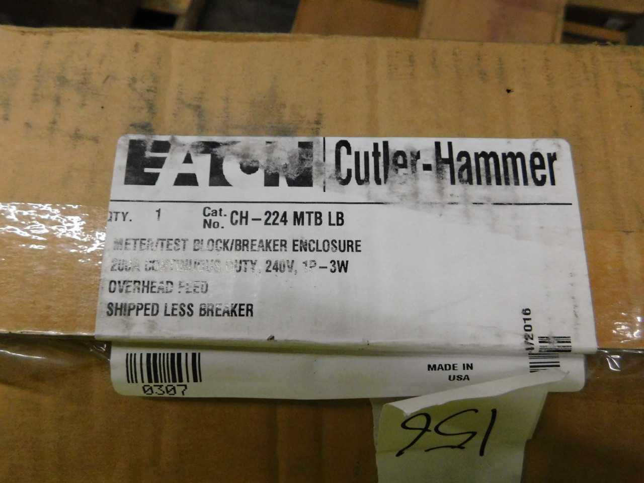 Lot of 1 Meter/Test Block/Breaker Enclosure - CIRCUIT BREAKERS