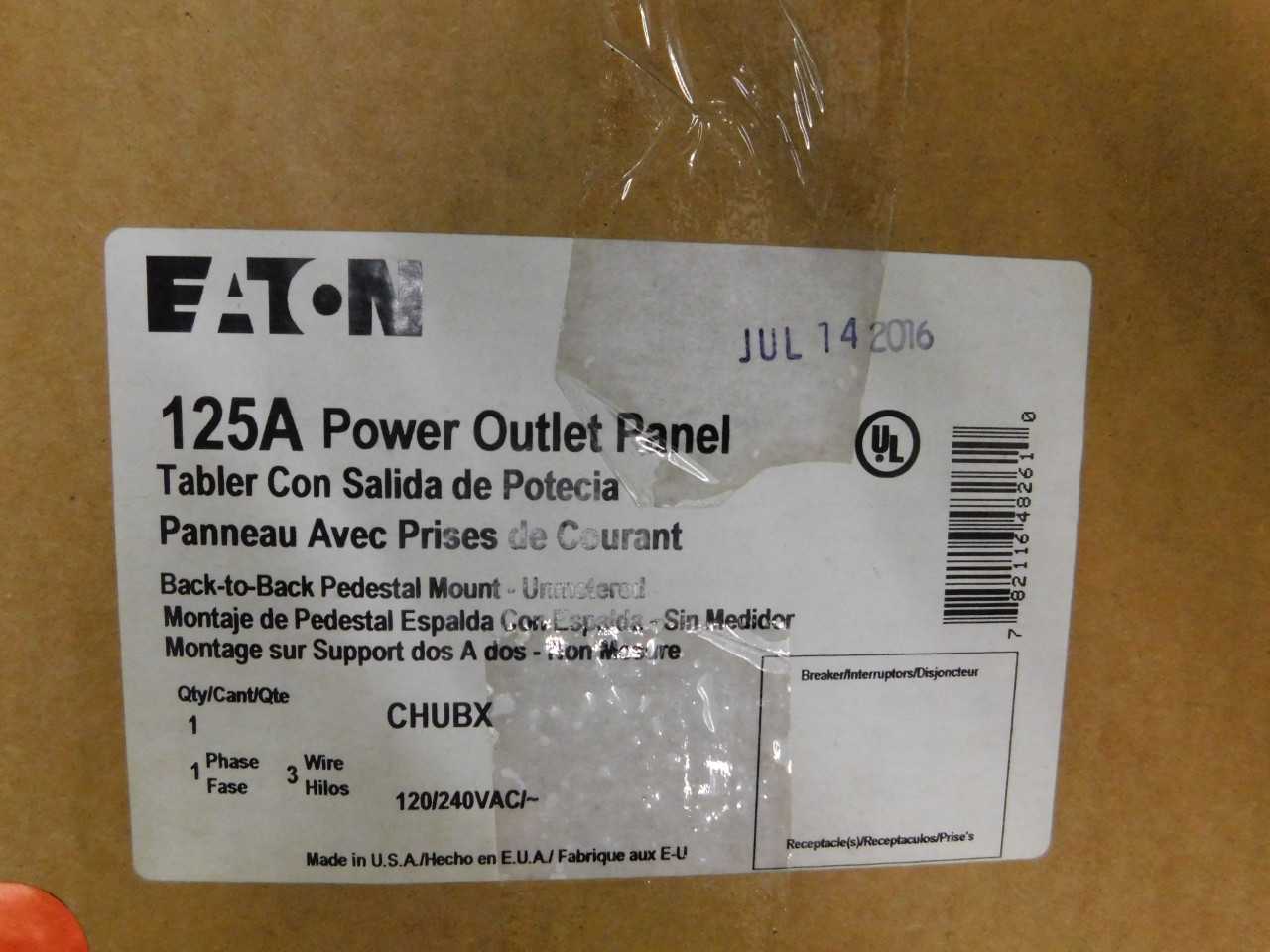 Lot of 1 Power Outlet Panel - ELECTRICAL COMPONENTS